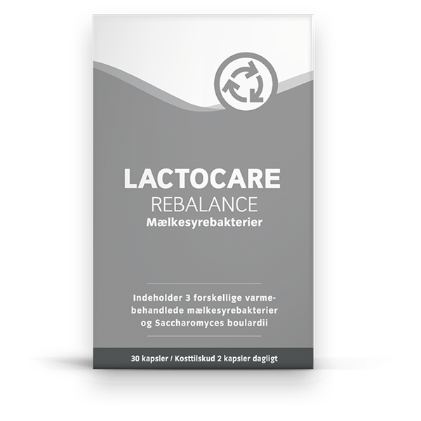 Lactocare Rebalance mælkesyrebakterier til dårlig mave, tynd mave eller diarré (30 stk)