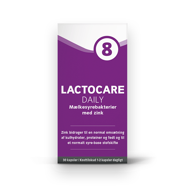 Lactocare Daily mælkesyrebakterier til forbedring af tarmbalancen, irritabel tarm, oppustet mave og ondt i maven (30 stk)
