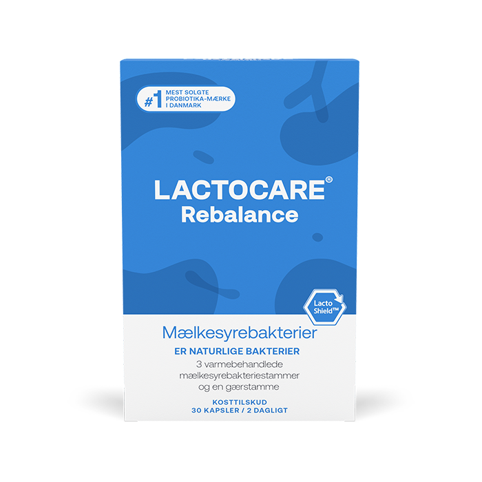 Lactocare Rebalance mælkesyrebakterier til dårlig mave, tynd mave eller diarré (30 stk)